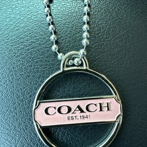 Coach Pink and Silver Keychain